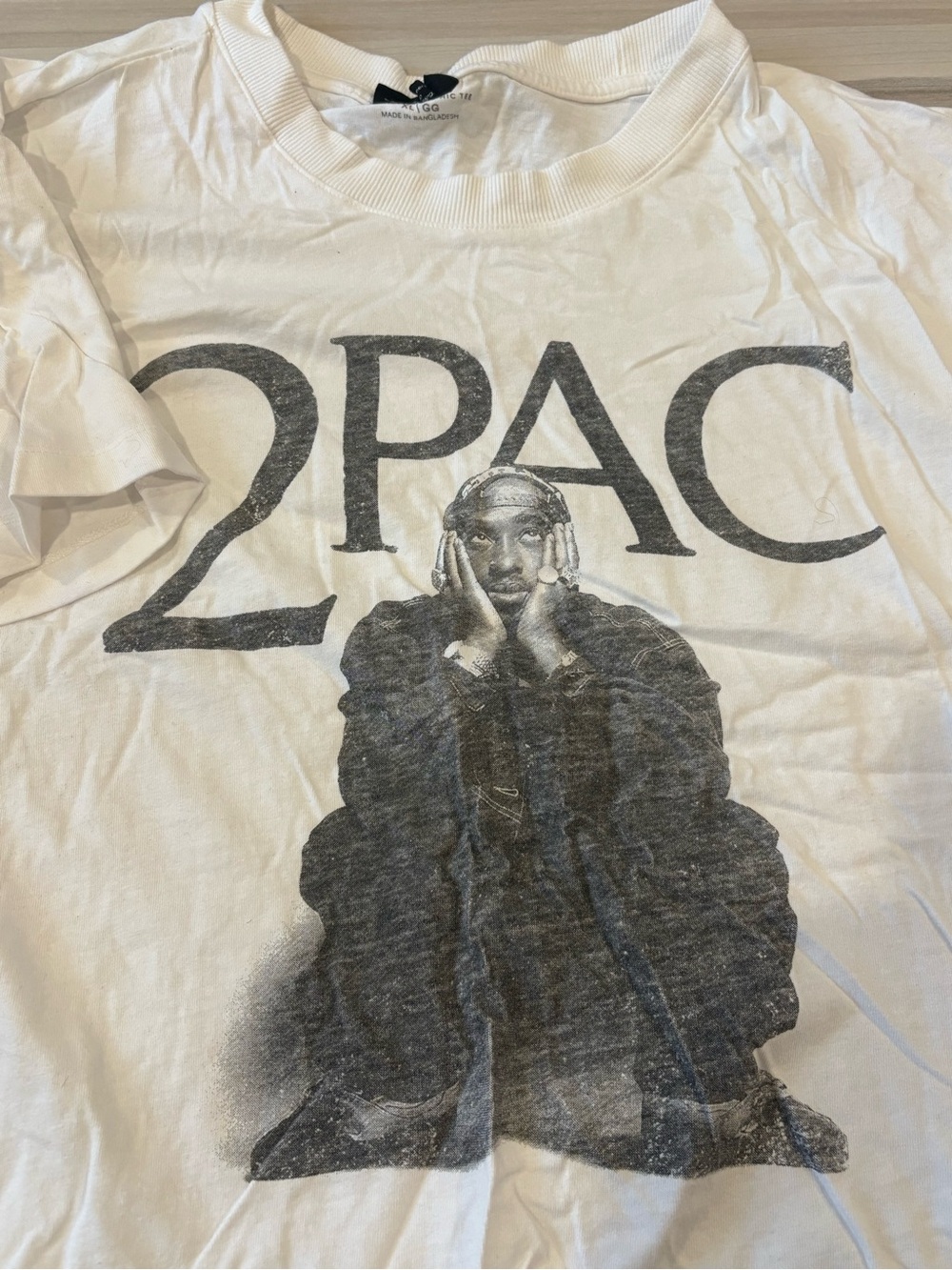 2PAC Graphic Tee - White with Black Print